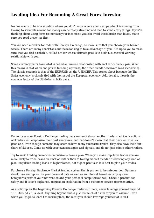 Leading Idea For Becoming A Great For!   ex Investor - 