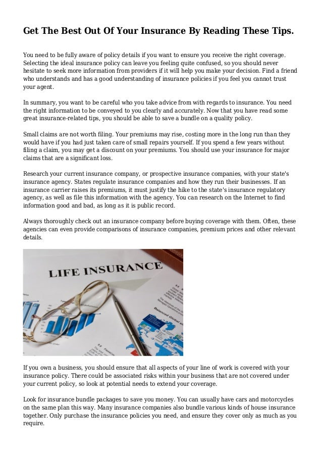 Get The Best Out Of Your Insurance By Reading These Tips. Get The Best Out Of Your Insurance By Reading These Tips.