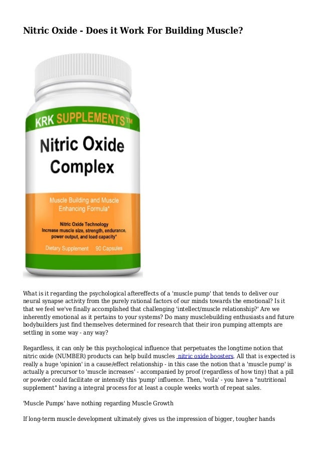 Nitric Oxide Does it Work For Building Muscle?