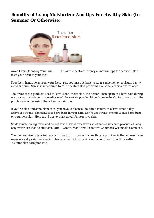 moisturizer tips