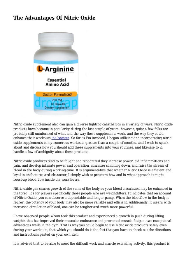 The Advantages Of Nitric Oxide