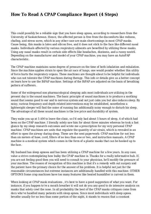 How To Read A CPAP Compliance Report (4 Steps)