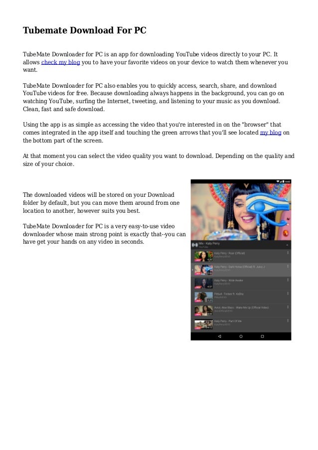 Tubemate Download For PC