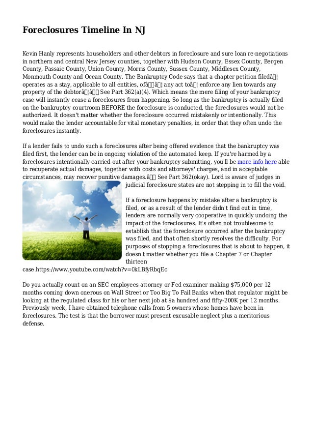 Foreclosures Timeline In NJ