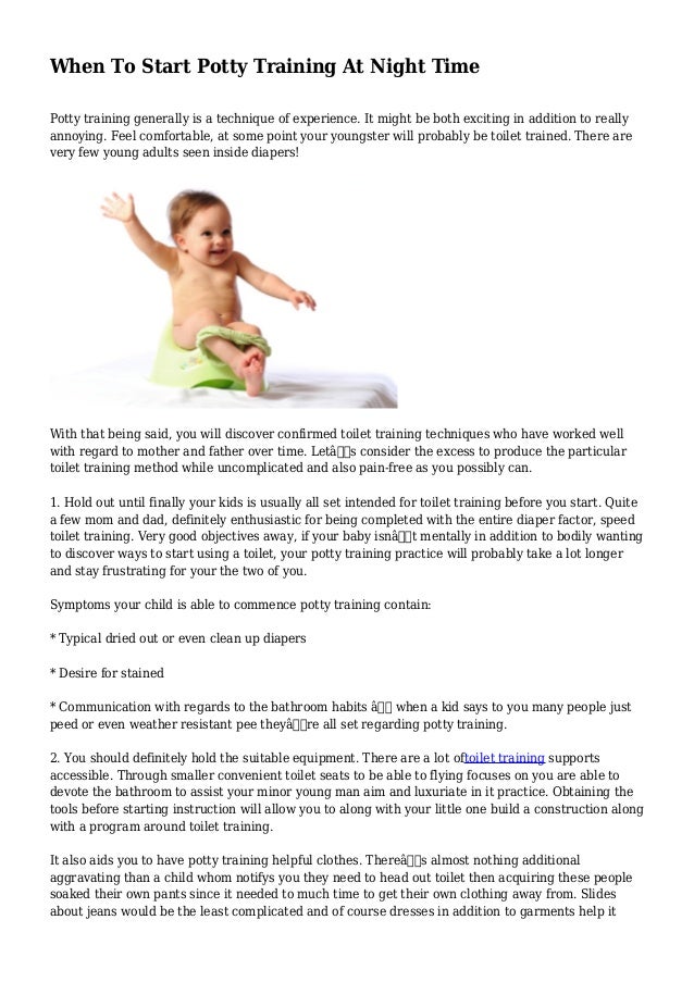 When To Start Potty Training At Night Time