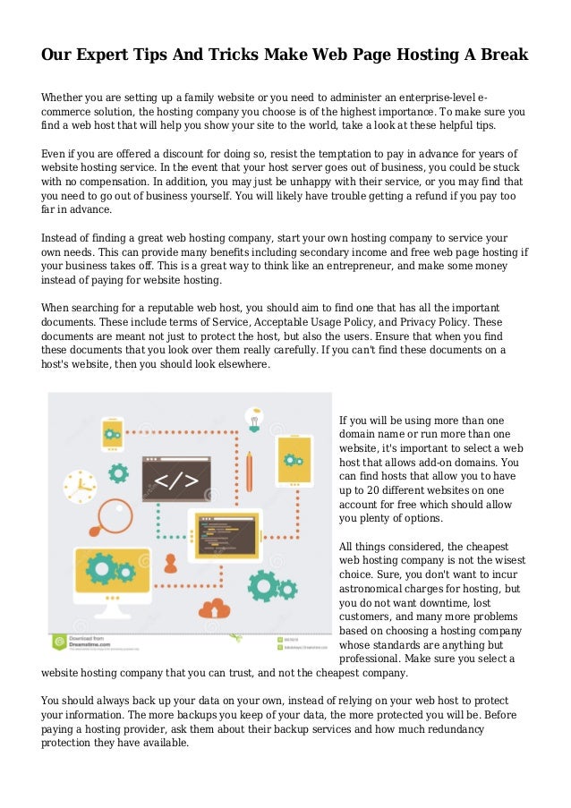 Our Expert Tips And Tricks Make Web Page Hosting A Break
