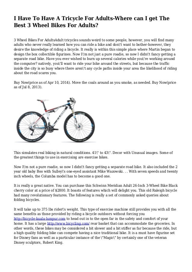 meridian 3 wheel bike