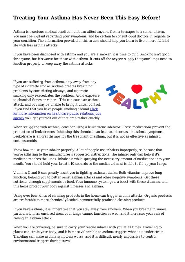 Treating Your Asthma Has Never Been This Easy Before