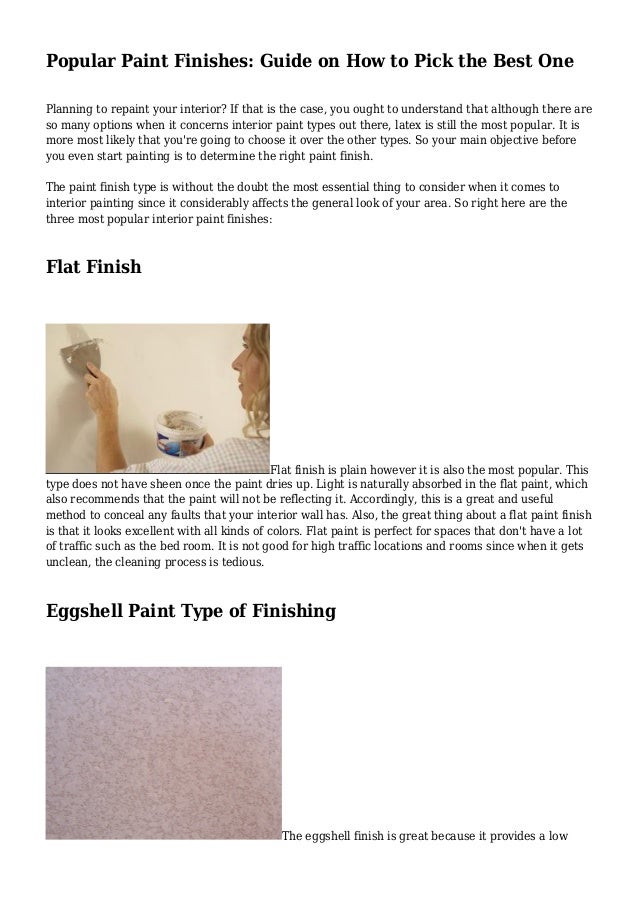 Popular Paint Finishes Guide On How To Pick The Best One