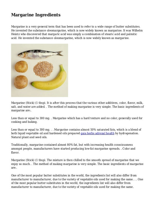 Margarine Ingredients