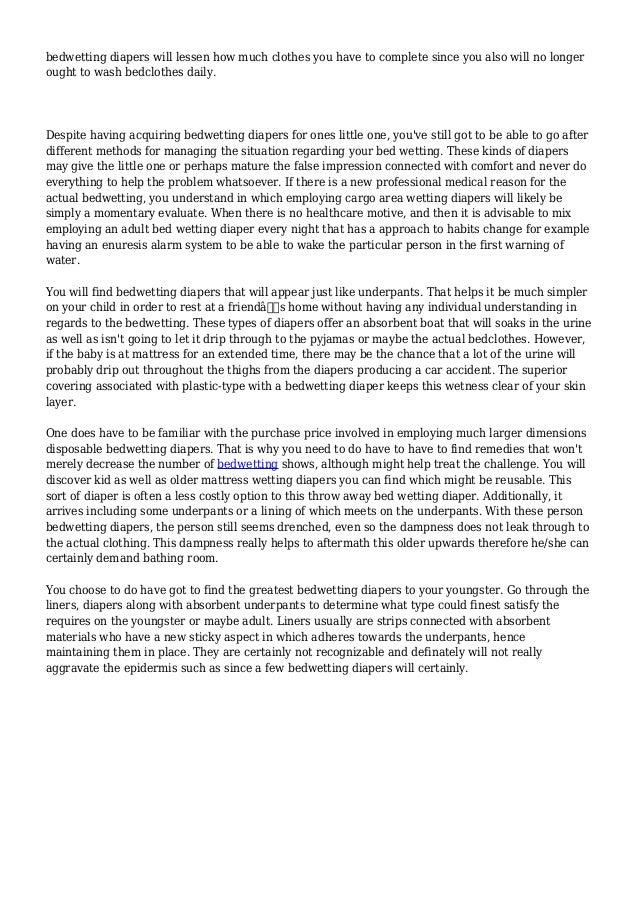 Bedwetting Kidney Problems