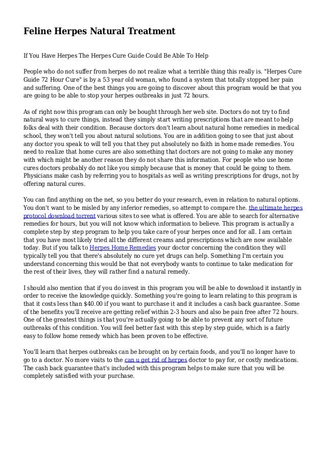 Feline Herpes Natural Treatment