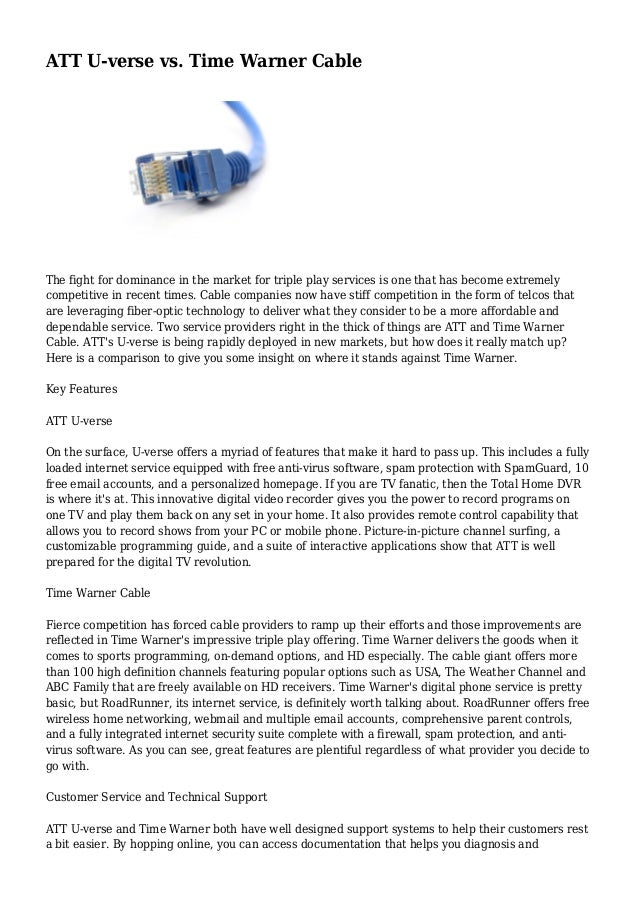 att u verse vs time warner cable u verse technical support