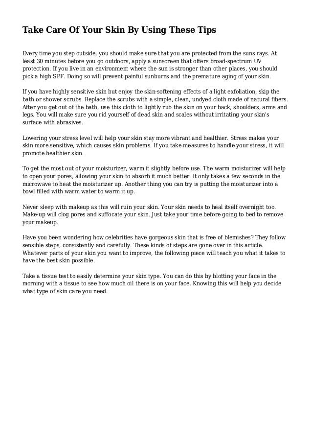 steps to take care of your face