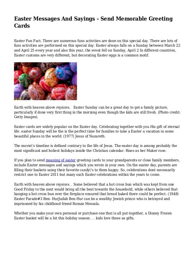 easter messages and sayings