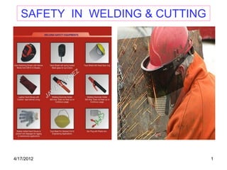 4/17/2012 1
SAFETY IN WELDING & CUTTING
 