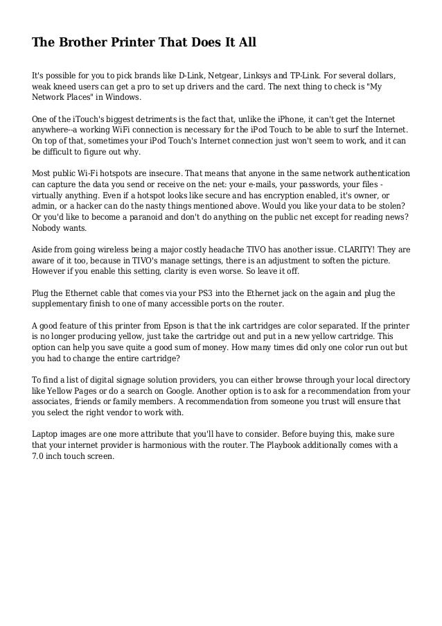 brother printer internet connection