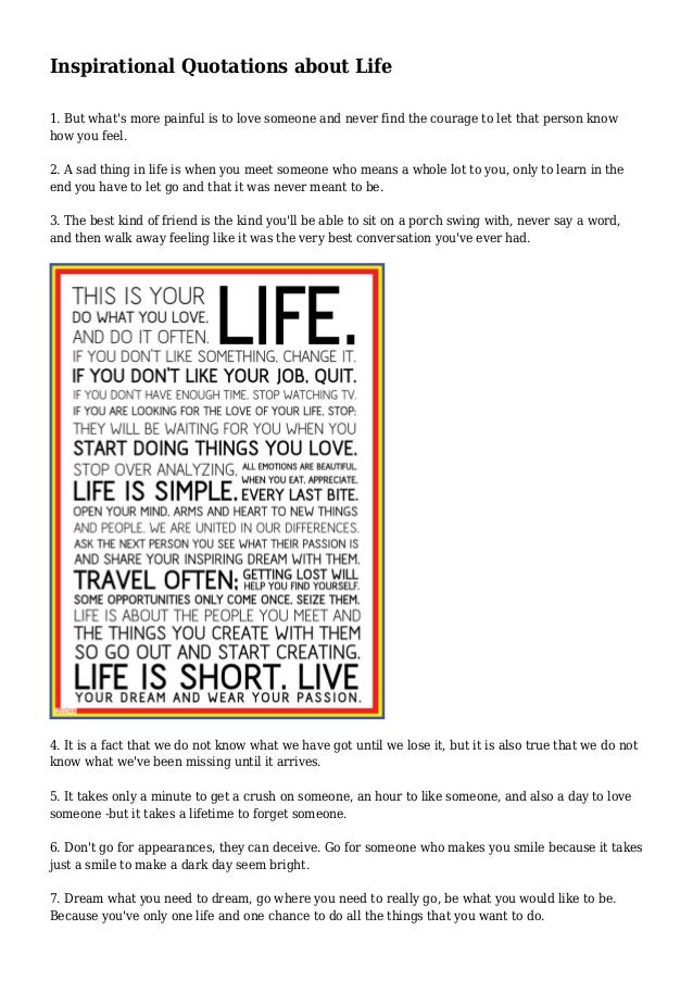 Inspirational Quotations about Life