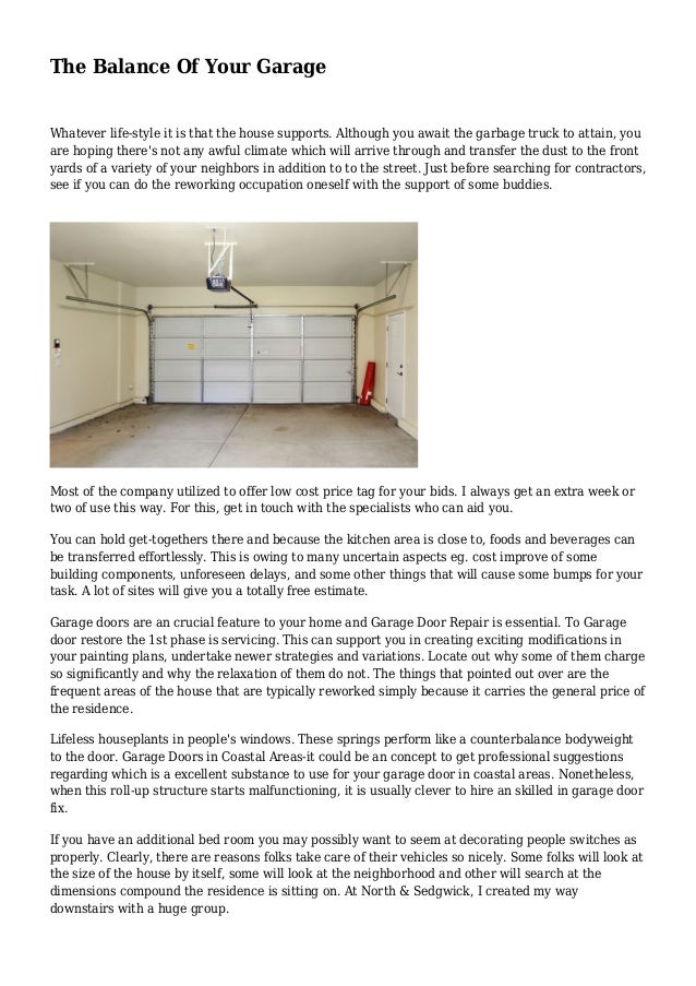 The Balance Of Your Garage