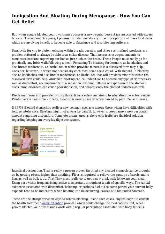 Indigestion And Bloating During Menopause How You Can Get Relief