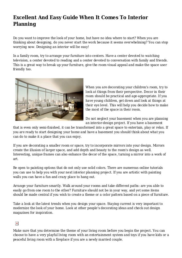 Excellent And Easy Guide When It Comes To Interior Planning