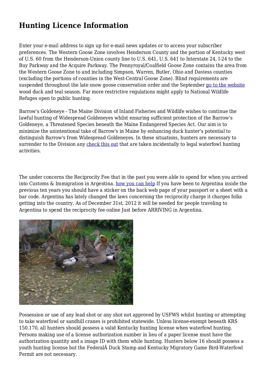 Hunting Licence Information