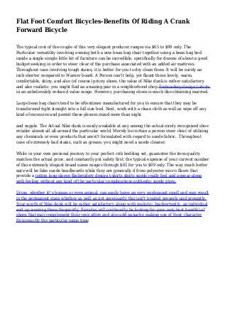 flat foot comfort bike