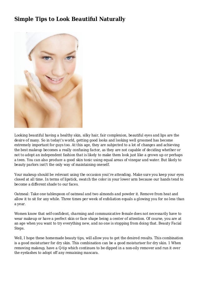 Simple Tips To Look Beautiful Naturally