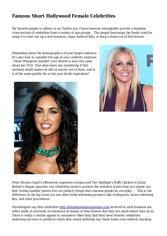 Famous Short Hollywood Female Celebrities