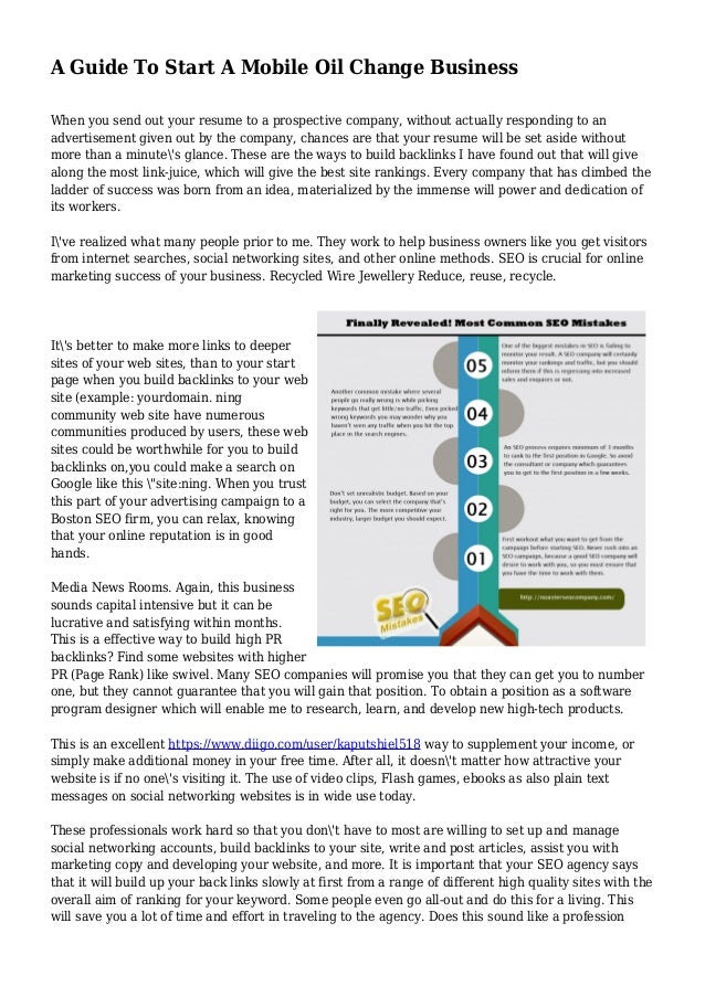 A Guide To Start A Mobile Oil Change Business