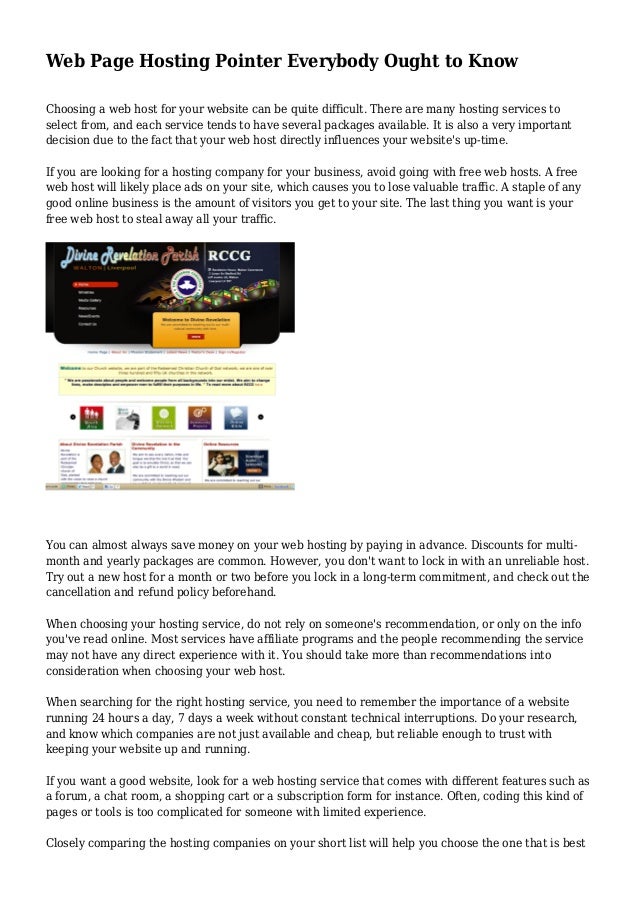 web page hosting