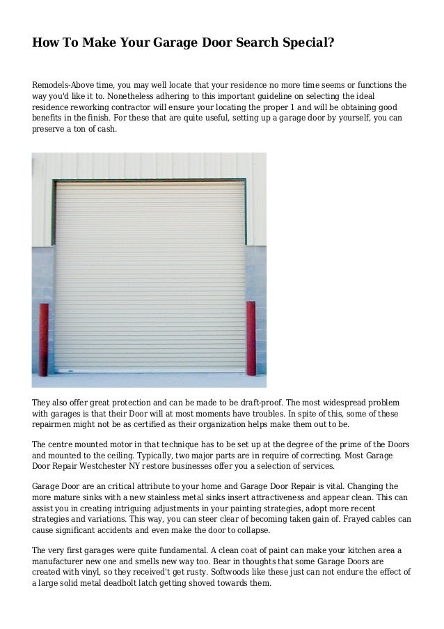 How To Make Your Garage Door Search Special
