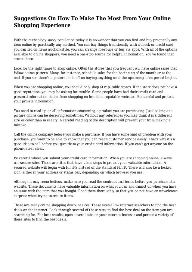 i want to shop online