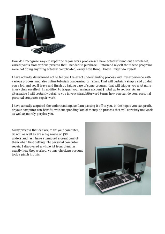 Home Computer Repair work Fundamentals