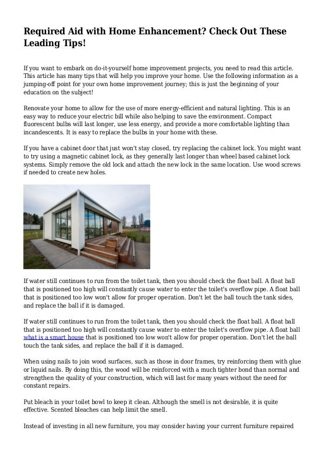 Required Aid With Home Enhancement Check Out These Leading Tips