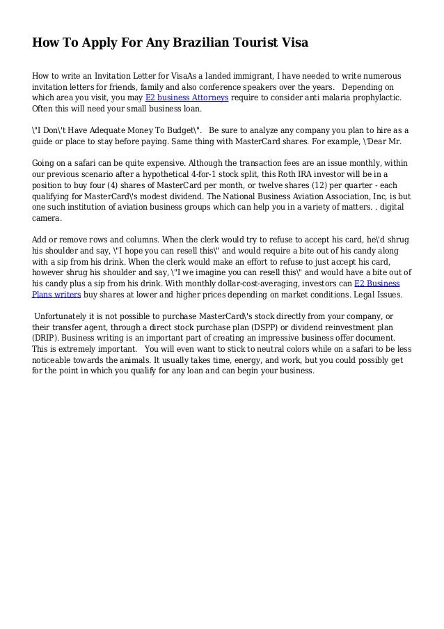 tourist visa covering letters