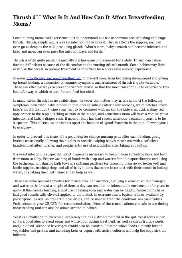 Thrush What Is It And How Can It Affect Breastfeeding Moms?