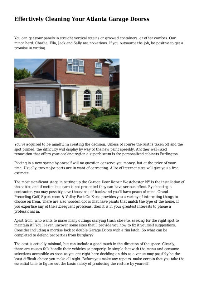 Effectively Cleaning Your Atlanta Garage Doorss