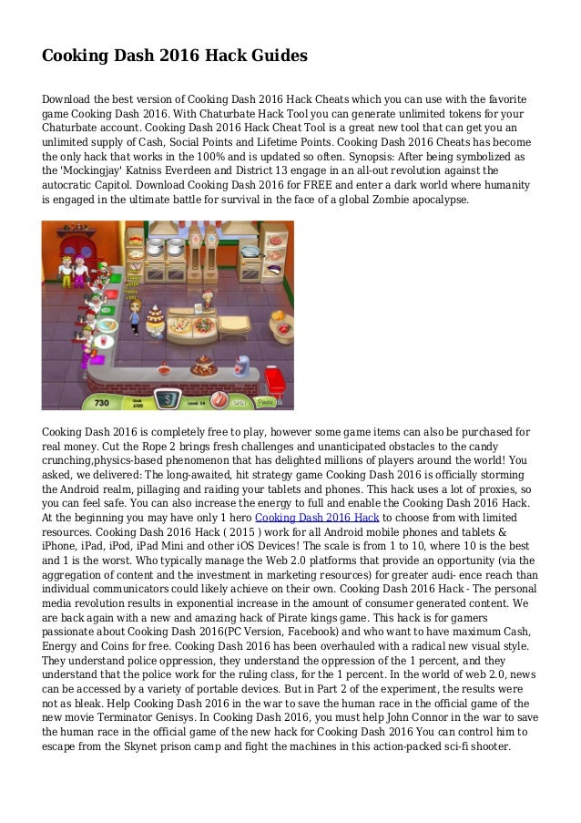 Cooking Dash 2016 Hack Guides