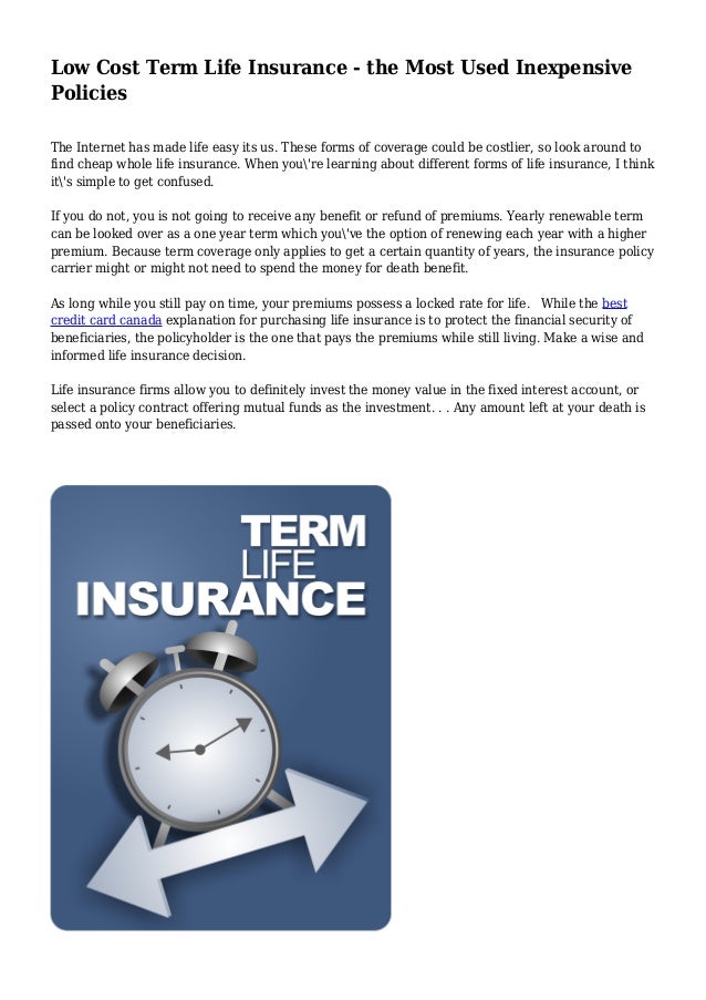 Low Cost Term Life Insurance The Most Used Inexpensive Policies