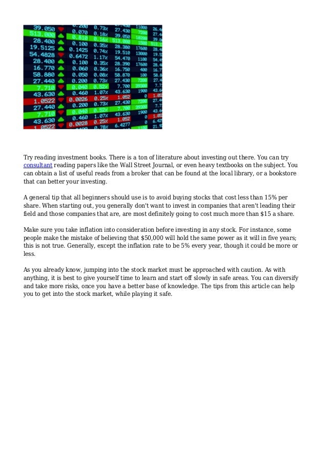 Earn Money With The Stock Market Suggestion Found Right Here