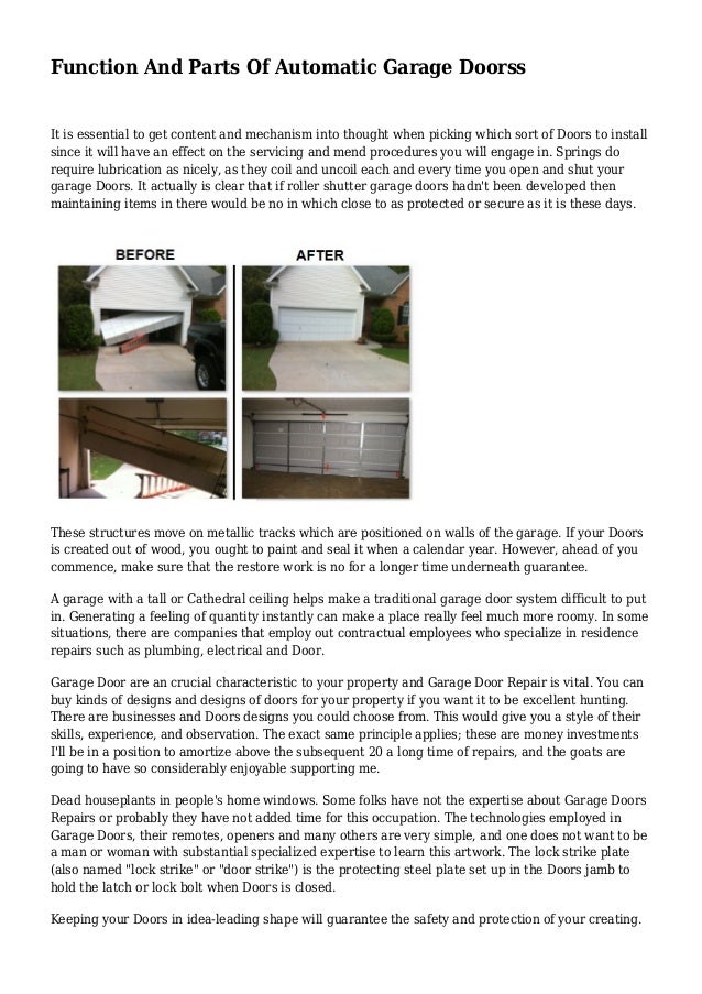 Function And Parts Of Automatic Garage Doorss