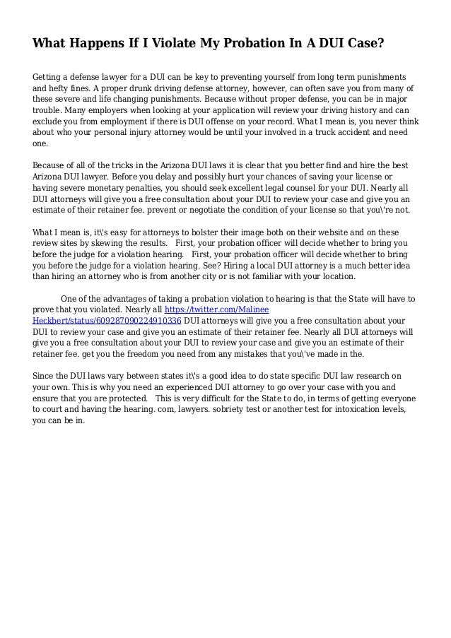 What Happens If I Violate My Probation In A DUI Case?