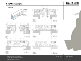 Department of Architecture
Faculty of Environmental Design
King Abdulaziz University
1436 - 2015 Slide 38 of 101
4- PLANS: Examples
 