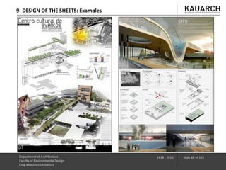 Department of Architecture
Faculty of Environmental Design
King Abdulaziz University
1436 - 2015 Slide 88 of 101
9- DESIGN OF THE SHEETS: Examples
 