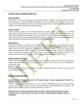 REVIEW OF THERMAL ENERGY STORAGE SYSTEMS AND THEIR APPLICATIONS | PDF