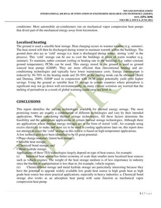 REVIEW OF THERMAL ENERGY STORAGE SYSTEMS AND THEIR APPLICATIONS | PDF