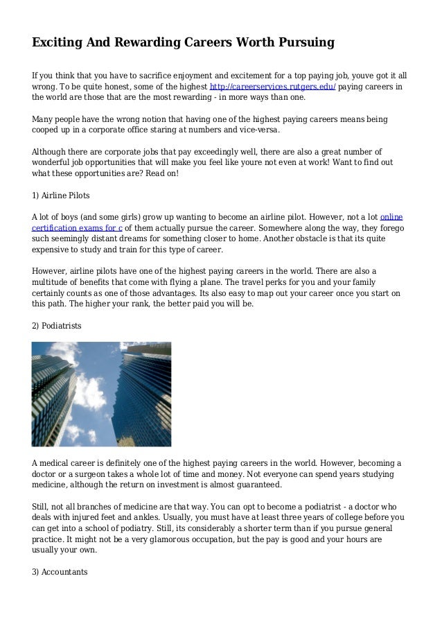exciting and rewarding careers worth pursuing top exciting jobs