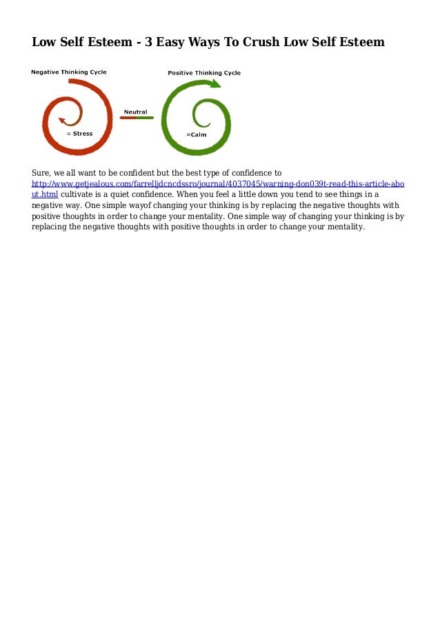 Low Self Esteem 3 Easy Ways To Crush Low Self Esteem