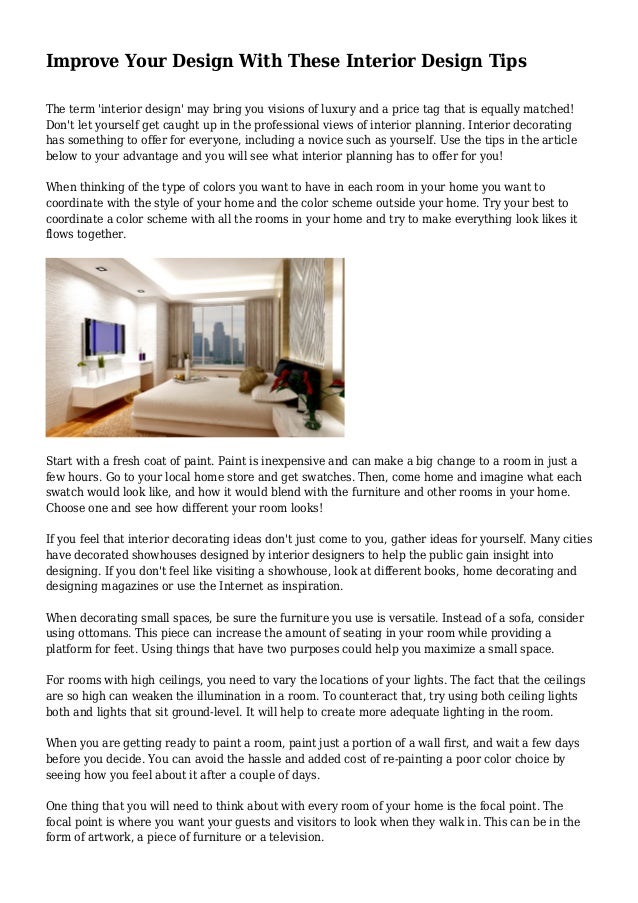 Improve Your Design With These Interior Design Tips